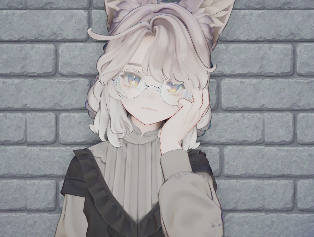 色んなシェイプキーでどんなアバターでもつけやすい丸メガネ!セット