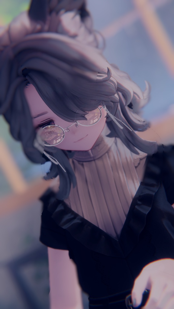 色んなシェイプキーでどんなアバターでもつけやすいチェーン丸メガネ!