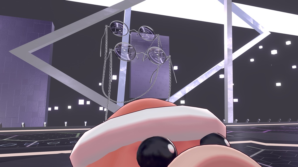 色んなシェイプキーでどんなアバターでもつけやすいチェーン丸メガネ!