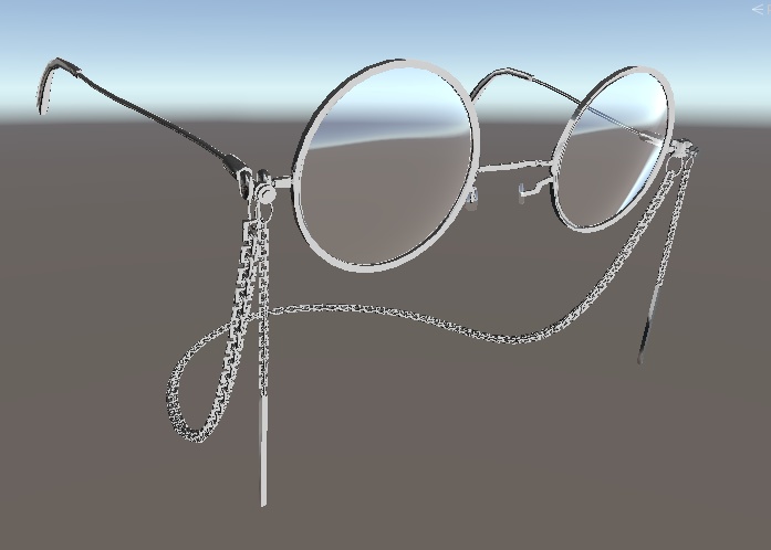 色んなシェイプキーでどんなアバターでもつけやすいチェーン丸メガネ!