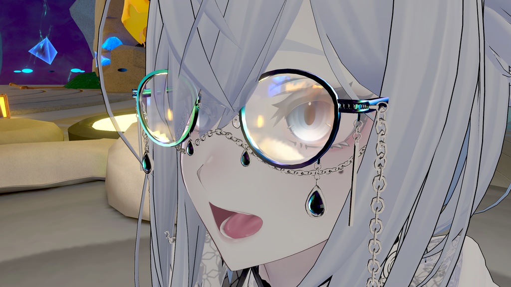 色んなシェイプキーでどんなアバターでもつけやすい宝石丸メガネ!