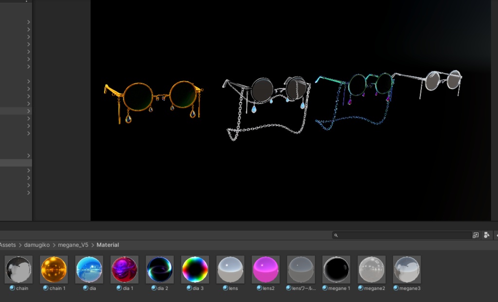 色んなシェイプキーでどんなアバターでもつけやすい宝石丸メガネ!