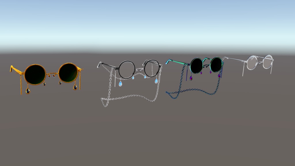 色んなシェイプキーでどんなアバターでもつけやすい宝石丸メガネ!