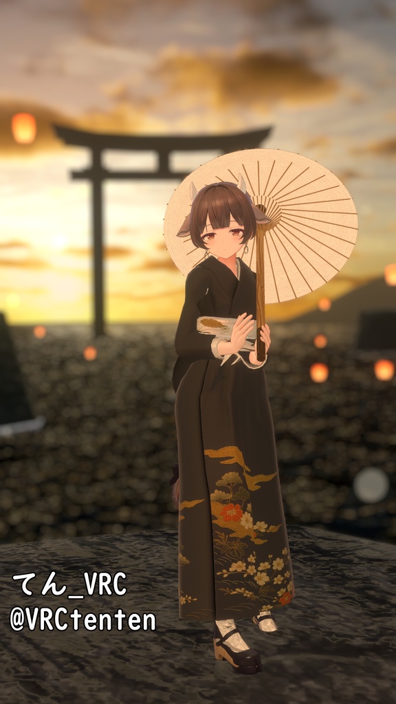 着物と和傘と眼鏡セット!