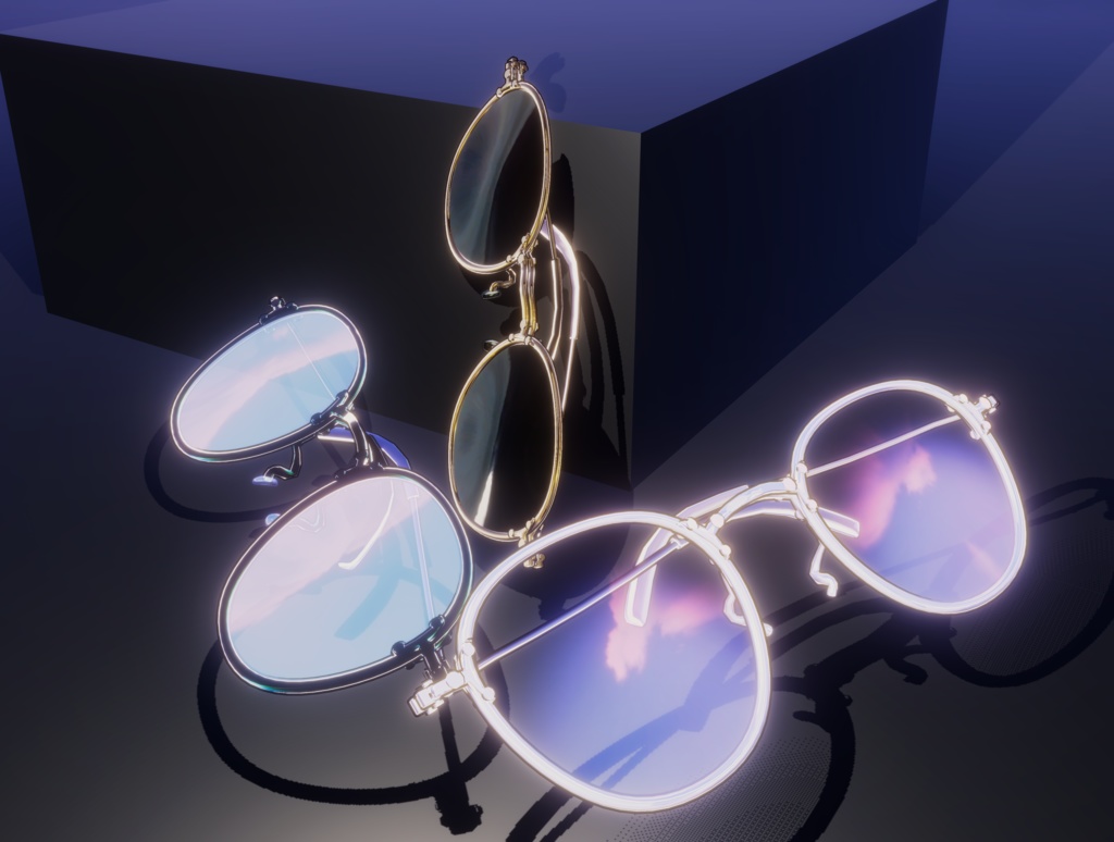 色んなシェイプキーでどんなアバターでもつけやすいシンプルメガネ!