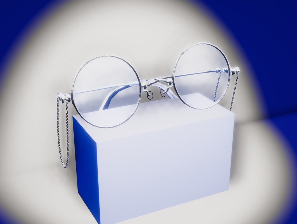 色んなシェイプキーでどんなアバターでもつけやすい丸メガネ