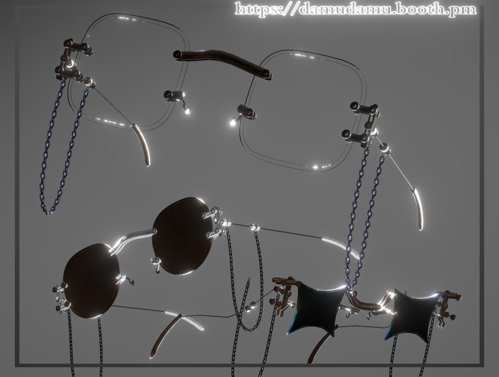 100個のシェイプキーで色々カスタムできるカスタム眼鏡!300offセール中!