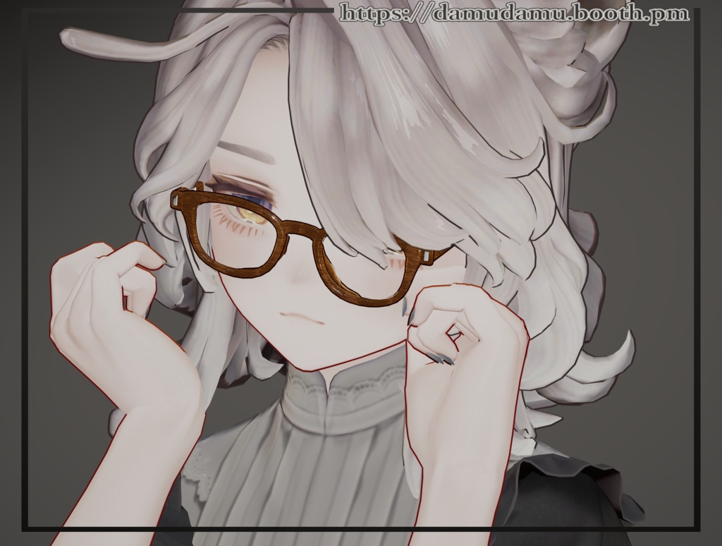 色んなシェイプキーでどんなアバターでもつけやすい木材眼鏡！