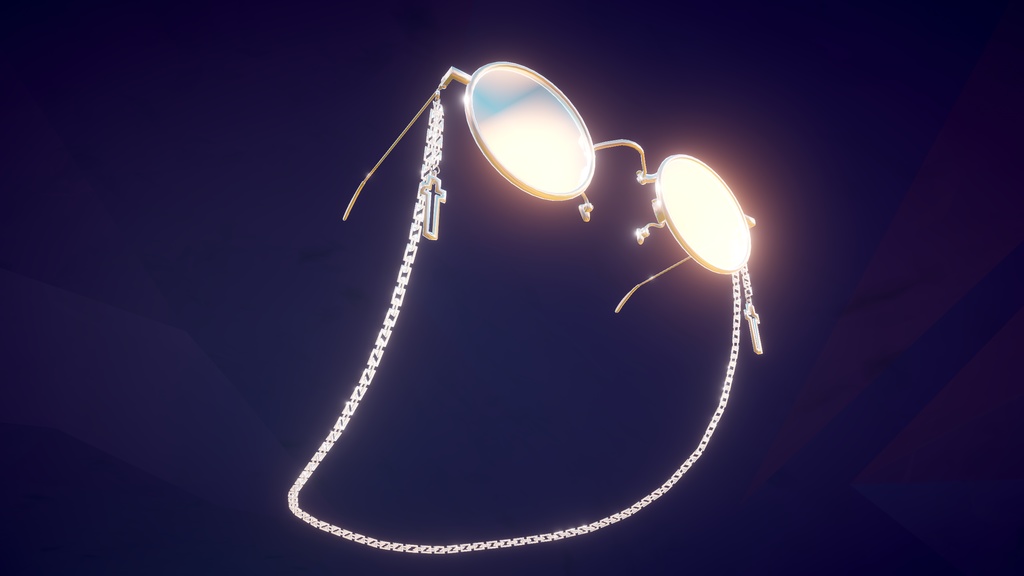 色んなシェイプキーでどんなアバターでもつけやすいチェーン丸メガネ2！