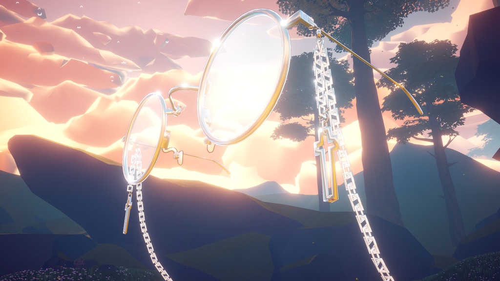 色んなシェイプキーでどんなアバターでもつけやすいチェーン丸メガネ2!