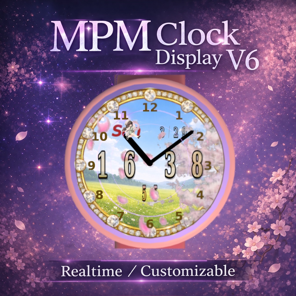 (無料版あります) OSC不要 張り付けるだけ! MPM Clock Display V6 高機能カスタム時計シェーダー|レシピ共有・イベント表示対応
