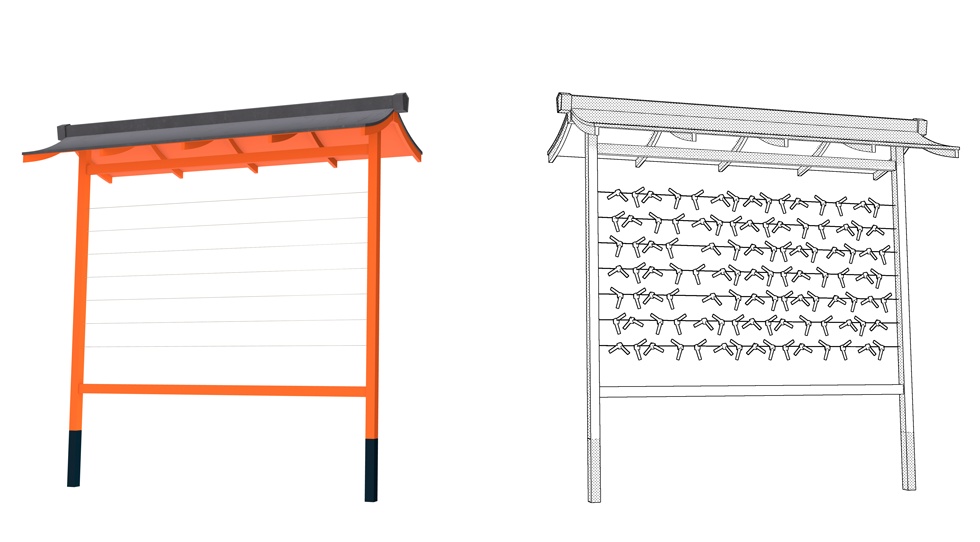 3D素材 おみくじセット