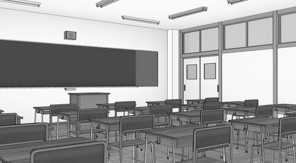 3D素材 学校の教室セット