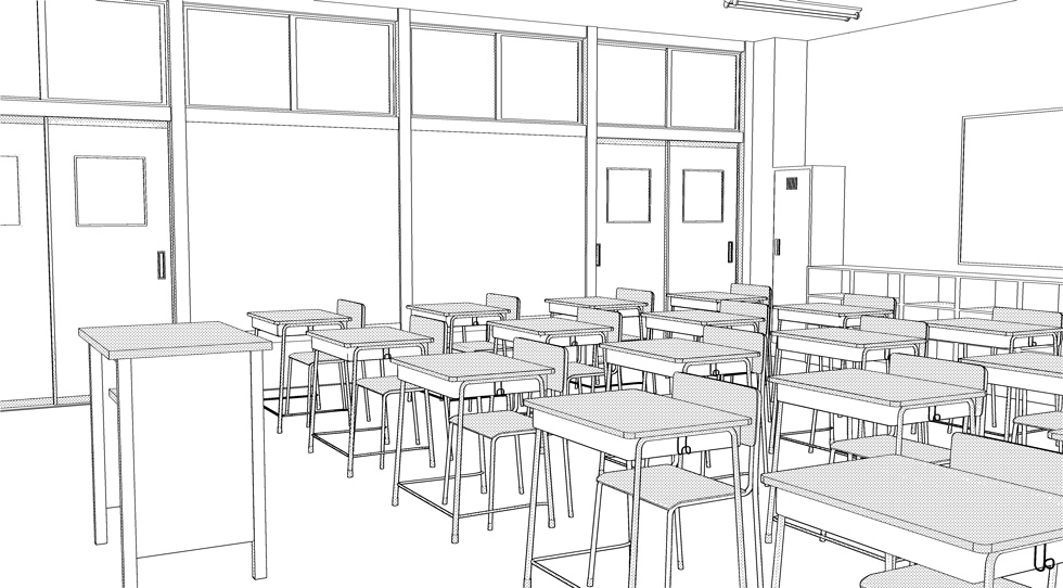 3D素材 学校の教室セット