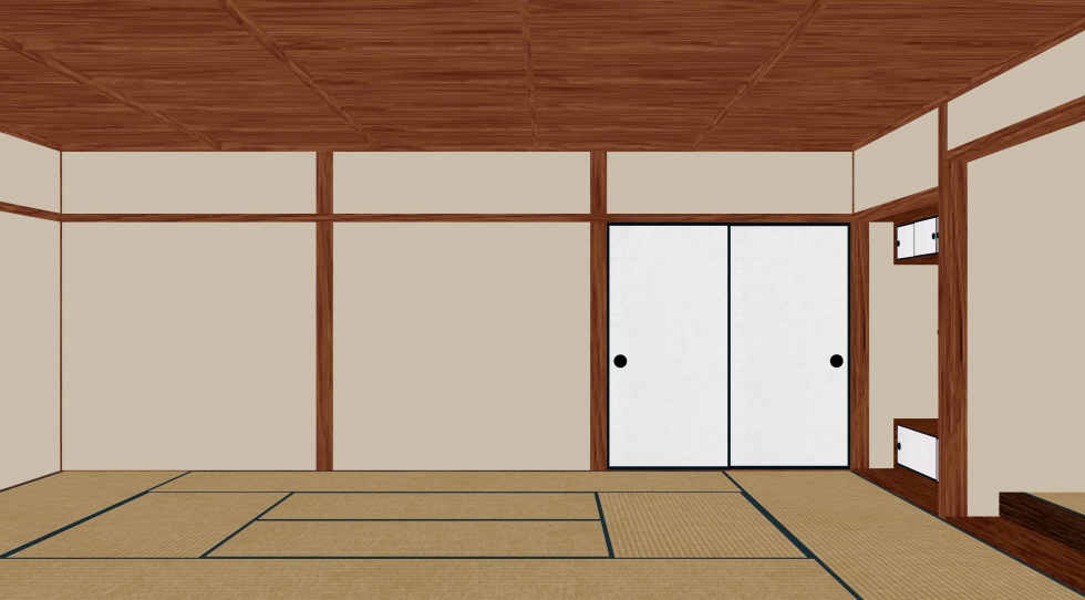 3D素材 床の間のある和室セット
