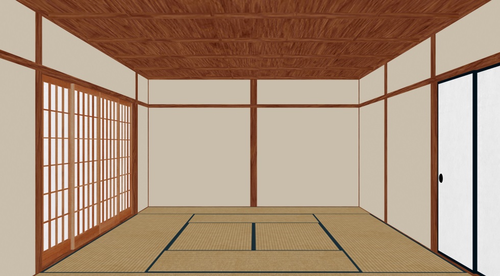 3D素材 床の間のある和室セット