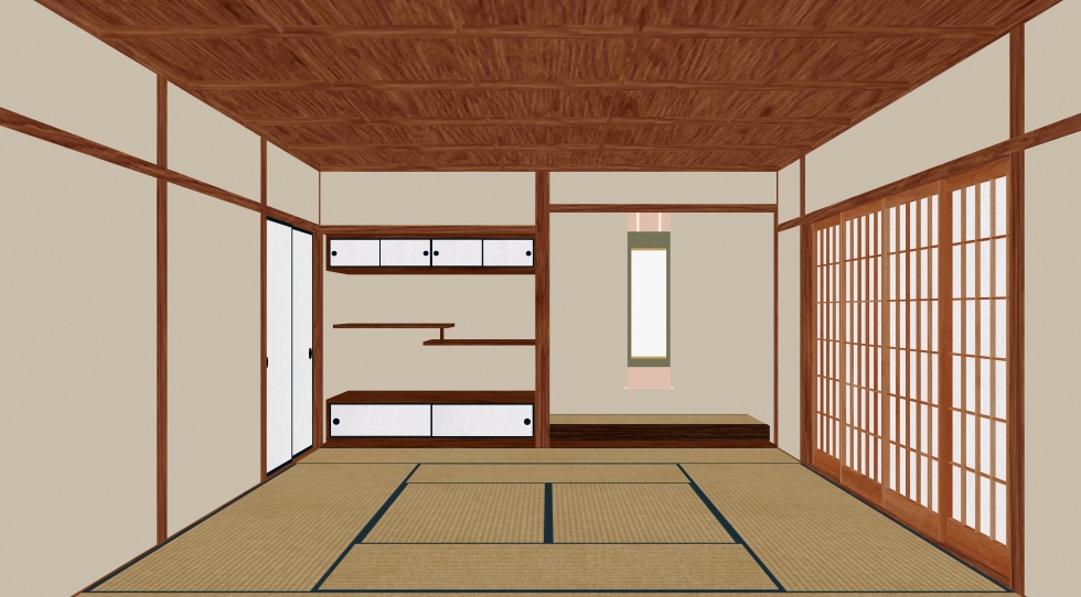 3D素材 床の間のある和室セット