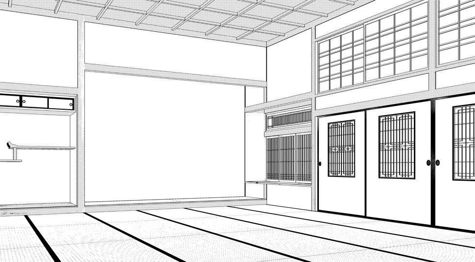 3D素材 七十人ぐらいで宴会出来るサイズの大広間セット