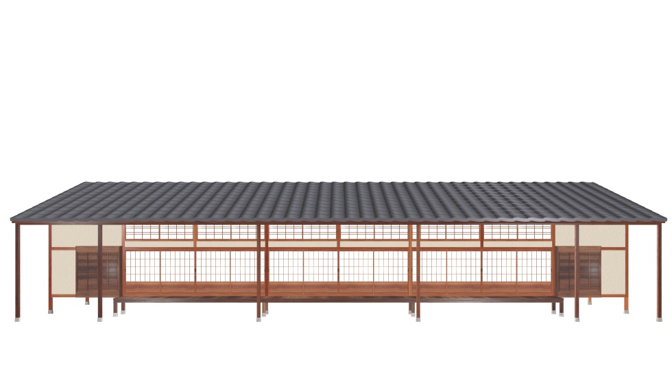 3D素材 七十人ぐらいで宴会出来るサイズの大広間セット