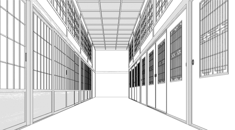 3D素材 七十人ぐらいで宴会出来るサイズの大広間セット