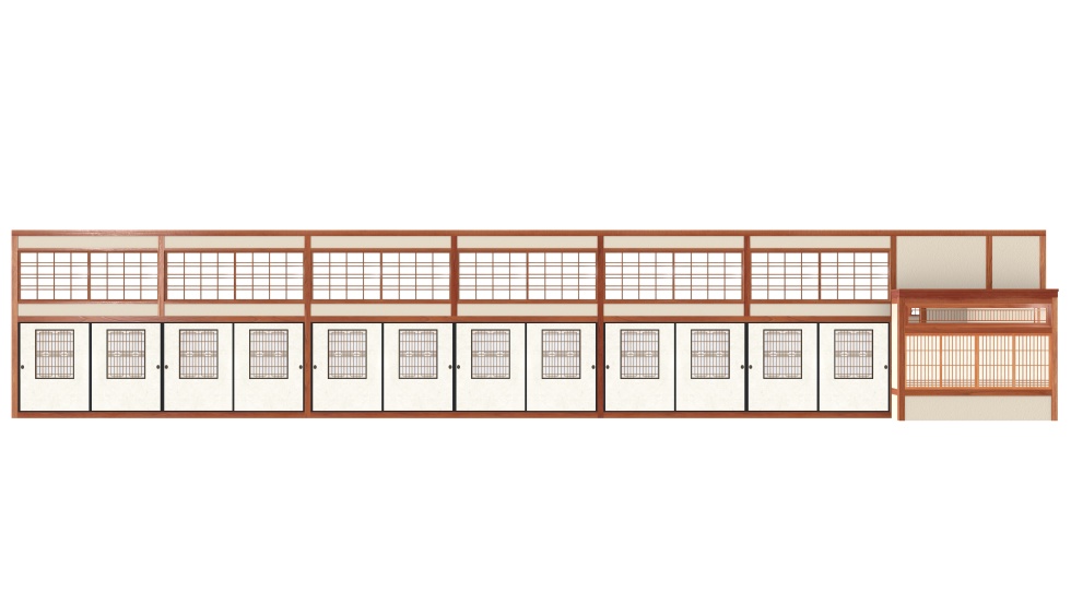 3D素材 七十人ぐらいで宴会出来るサイズの大広間セット