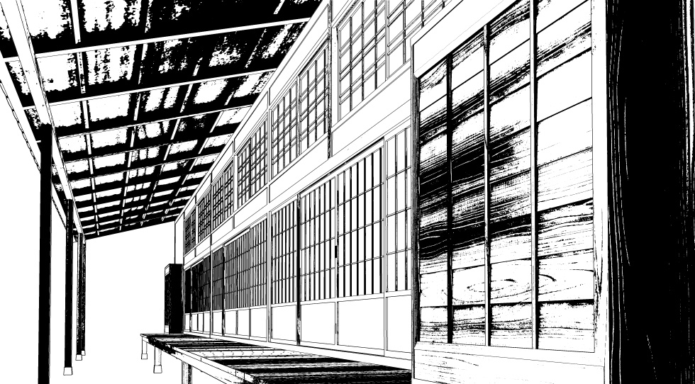 3D素材 七十人ぐらいで宴会出来るサイズの大広間セット