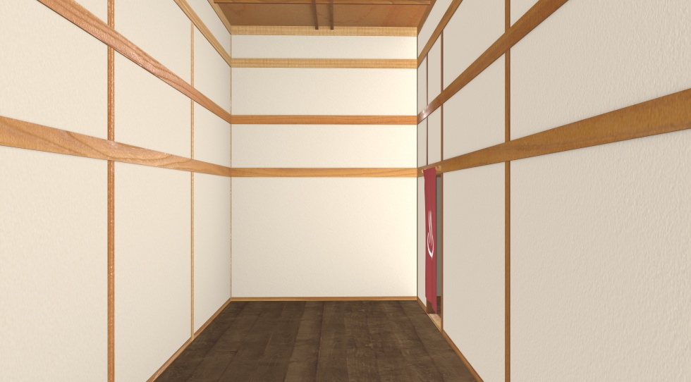 3D素材 15人以上が一緒に入れる木造の大浴場セット