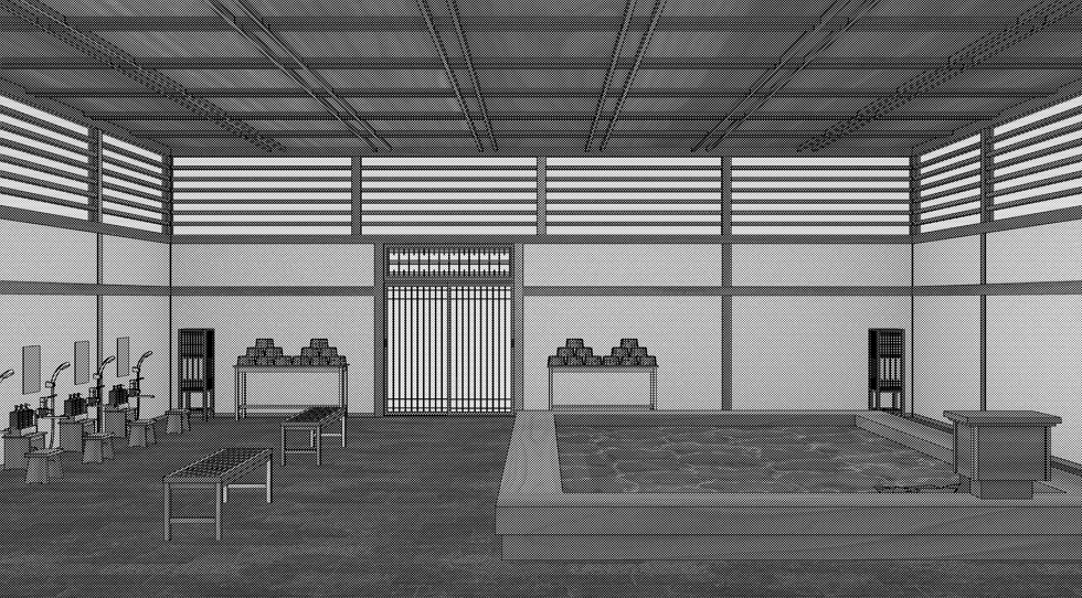 3D素材 15人以上が一緒に入れる木造の大浴場セット