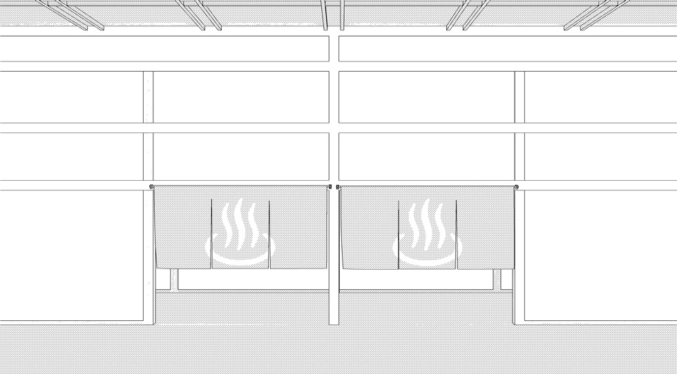 3D素材 15人以上が一緒に入れる木造の大浴場セット
