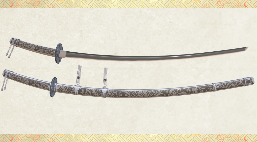 髭切+膝丸セット【名刀3D素材シリーズ】