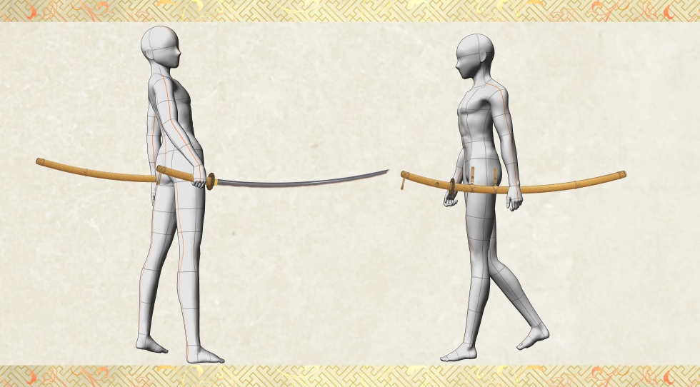 髭切+膝丸セット【名刀3D素材シリーズ】