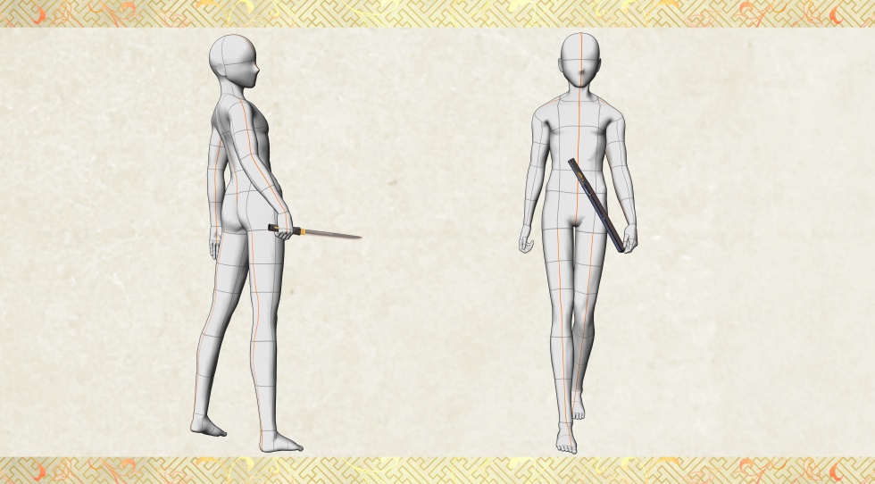 信濃藤四郎_二所物付き【名刀3D素材シリーズ】