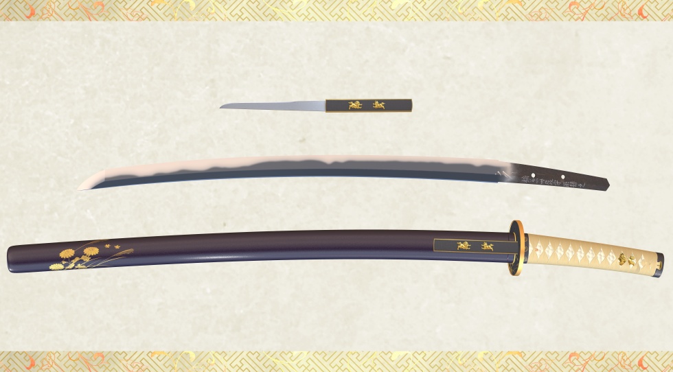 籠手切郷_二所物付き【名刀3D素材シリーズ】