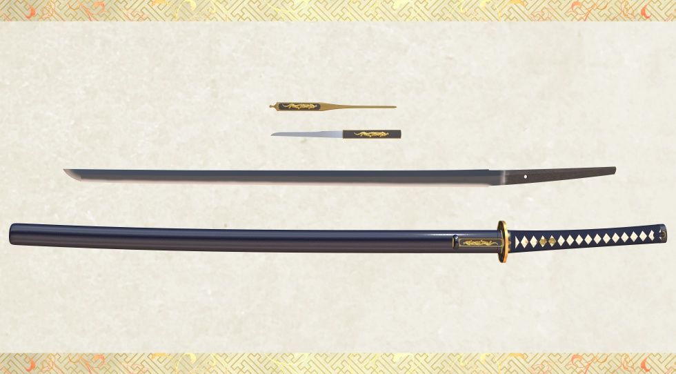 陸奥守吉行_三所物付き【名刀3D素材シリーズ】