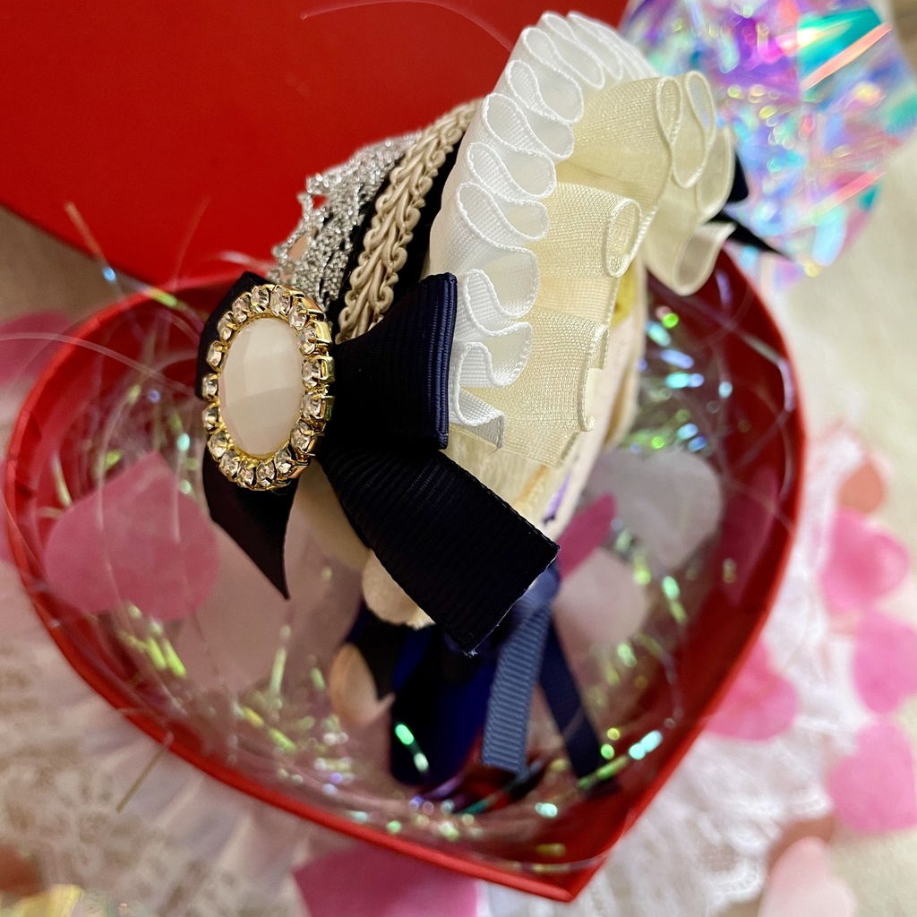 紺リボン×ホワイトヘッドドレス【ツイステEXマスコット】