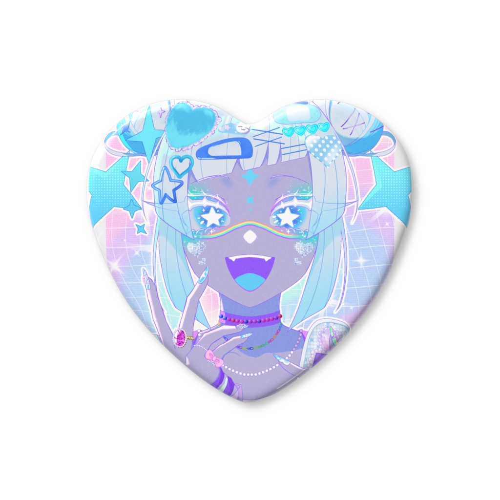 🩵メメリのハート缶バッジ🩵