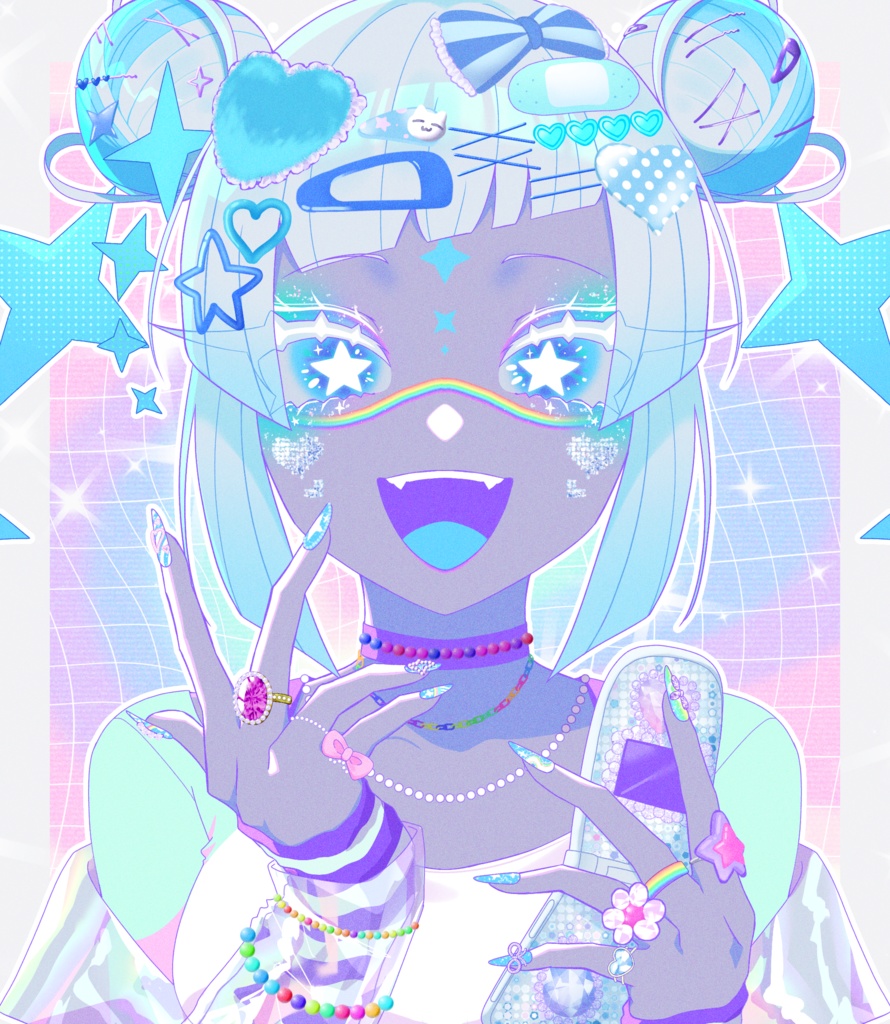 🩵メメリのハート缶バッジ🩵