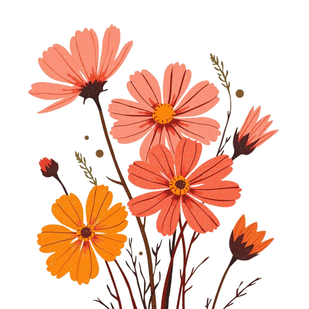 【温もりリソグラフ】秋の植物1 クリップアート25セット+α (PNG/300dpi)