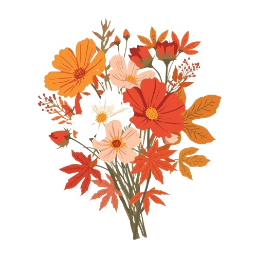 【温もりリソグラフ】秋の植物1 クリップアート25セット+α (PNG/300dpi)