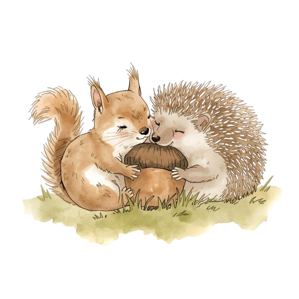 【温もり水彩】🍂秋の動物クリップアート 20セット+α (PNG/300dpi)