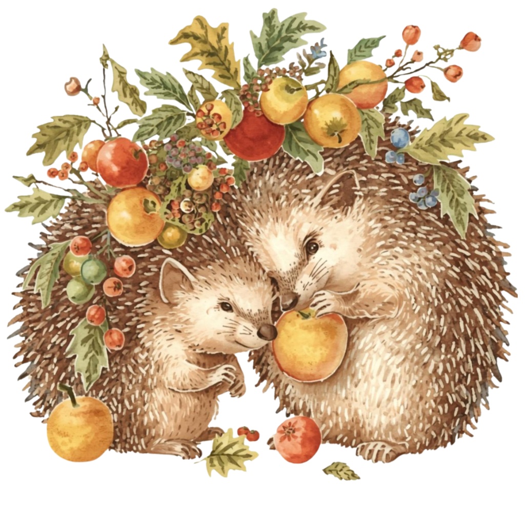 【温もり水彩】🍂秋の動物クリップアート 20セット+α (PNG/300dpi)