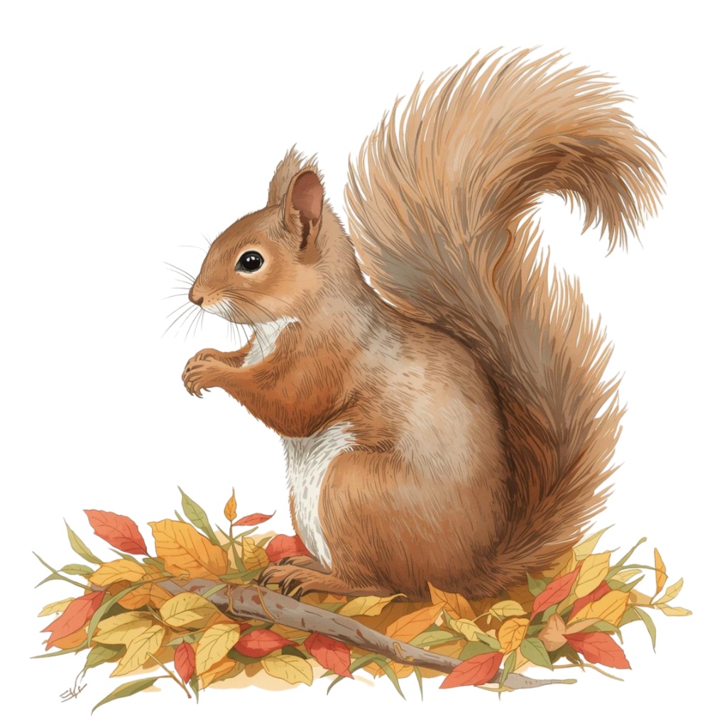 【温もり水彩】🍂秋の動物クリップアート 20セット+α (PNG/300dpi)