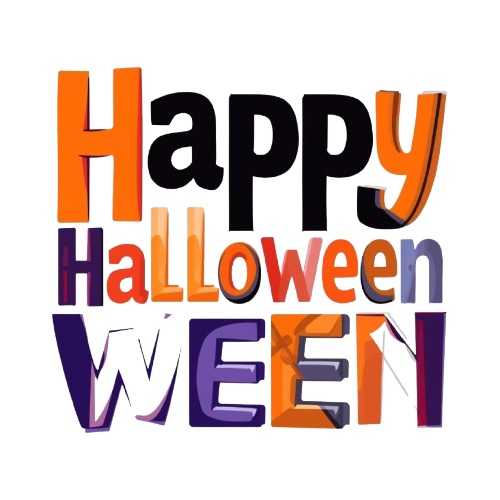 【ハロウィン素材】ポップ&カラフルなクリップアートセット35PNG+α|オレンジ・黒・白・紫基調/背景透過