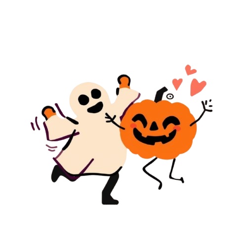 【ハロウィン素材】ポップ&カラフルなクリップアートセット35PNG+α|オレンジ・黒・白・紫基調/背景透過