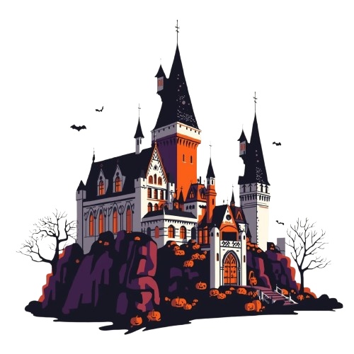 【ハロウィン素材】ポップ&カラフルなクリップアートセット35PNG+α|オレンジ・黒・白・紫基調/背景透過