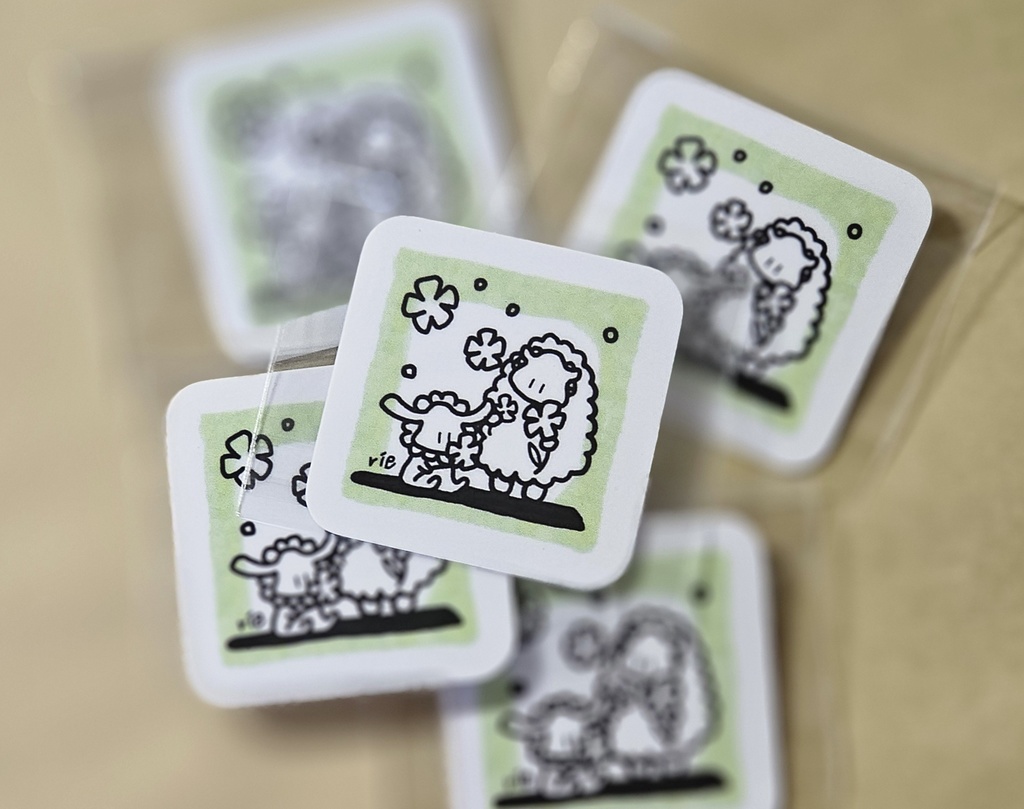 ウールうさステッカー大