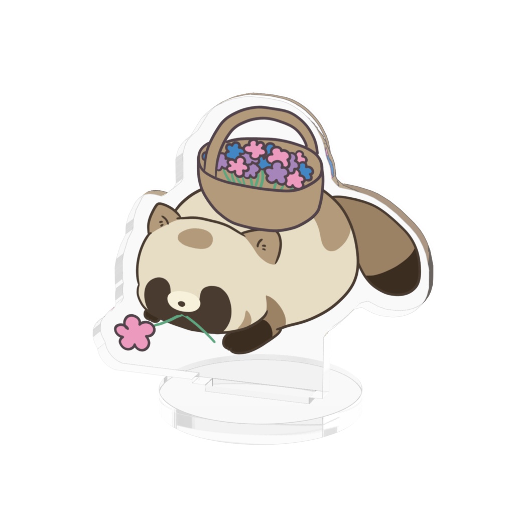 アクスたぬき-お花摘みたぬき-