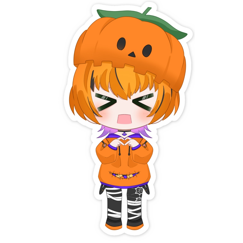 ゆびはーと私服のかぼちゃシール