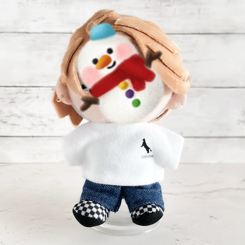 すのチル 服 チルぬい ぬい服 ボルチェ ボールチェーンマスコット Tシャツ オリジナルミニロゴプリント ホワイト