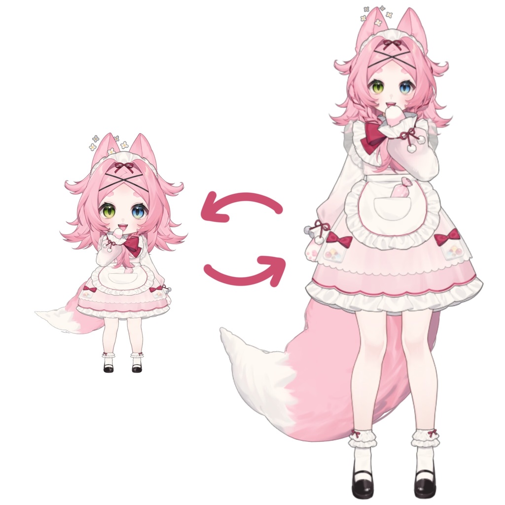 【live2d モデル】Fuwawa Pink Dessert Master Fox - Vtube studio